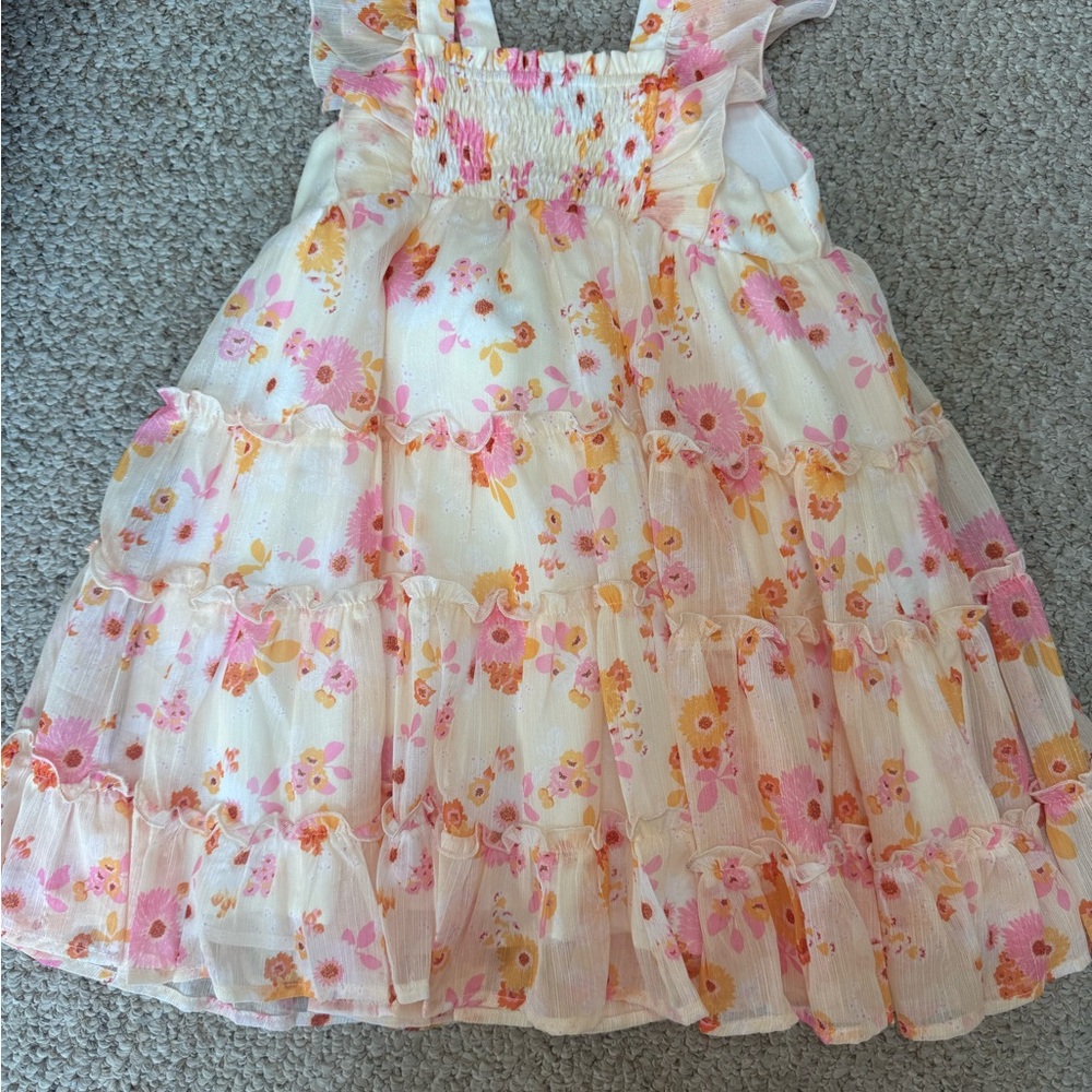 Cheeky Plum White Cream Ruffled Tiered Sundress